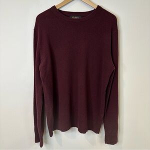Quince Men’s Mongolian Cashmere Crewneck Sweater Burgundy Large EUC